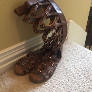 Brown gladiator sandals